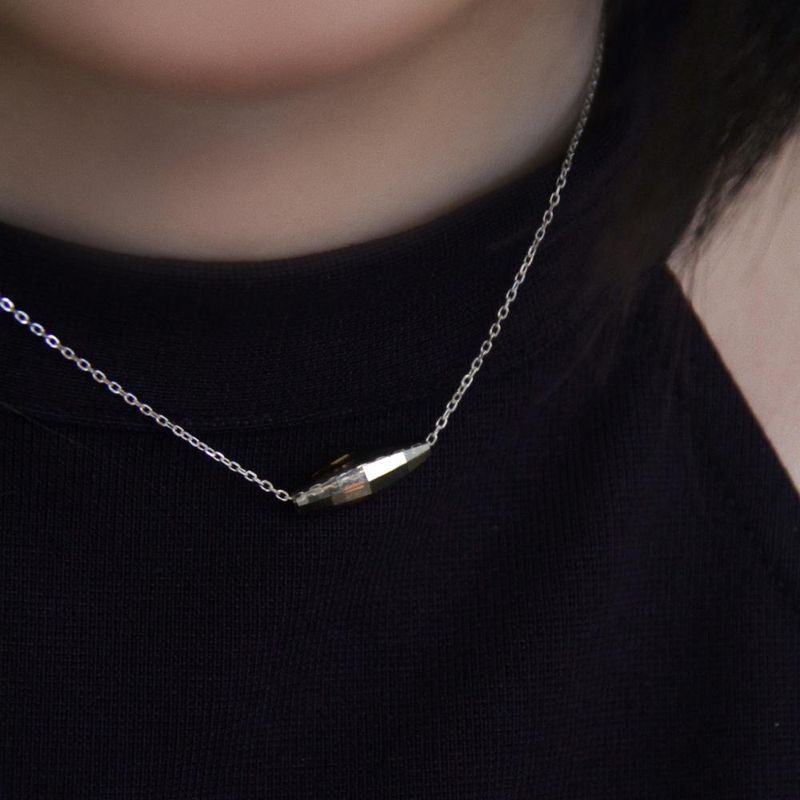 [CCNMADE] Silver Chain Glass Necklace