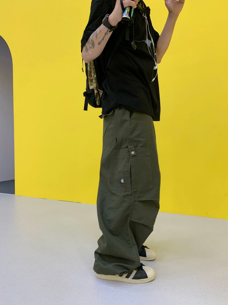 Patched Cotton American Carge Pants 2C