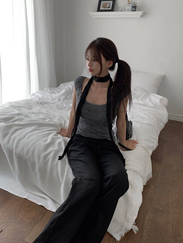 T-Shion Rivet Pocket Banding Bootcut Pants