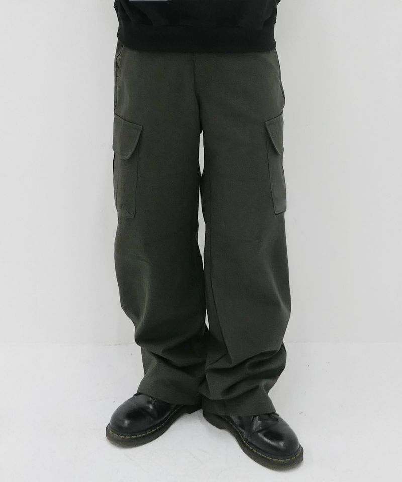 Snap Pocket Stitch Pants Khaki