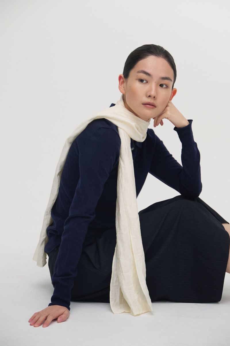 Pleats linear scarf_2colors