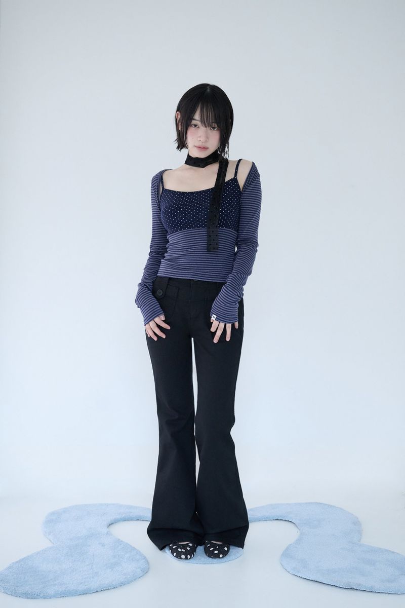 BUTTON POCKET BOOTCUT PT BLACK