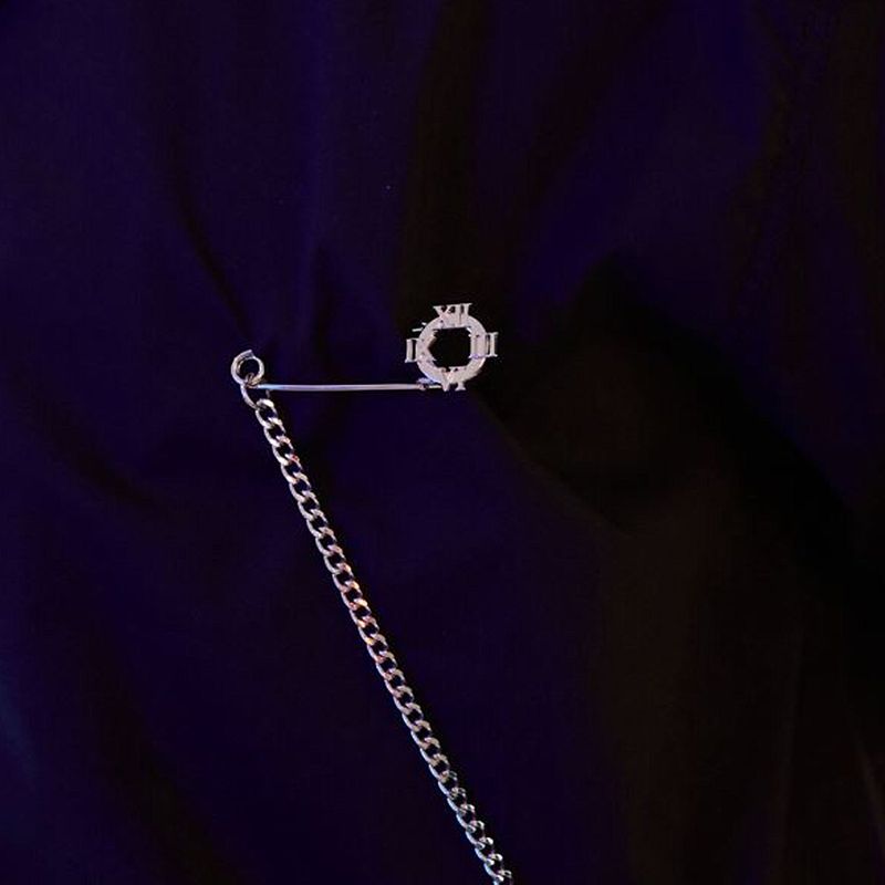 Roman Clock Brooch Pants Chain