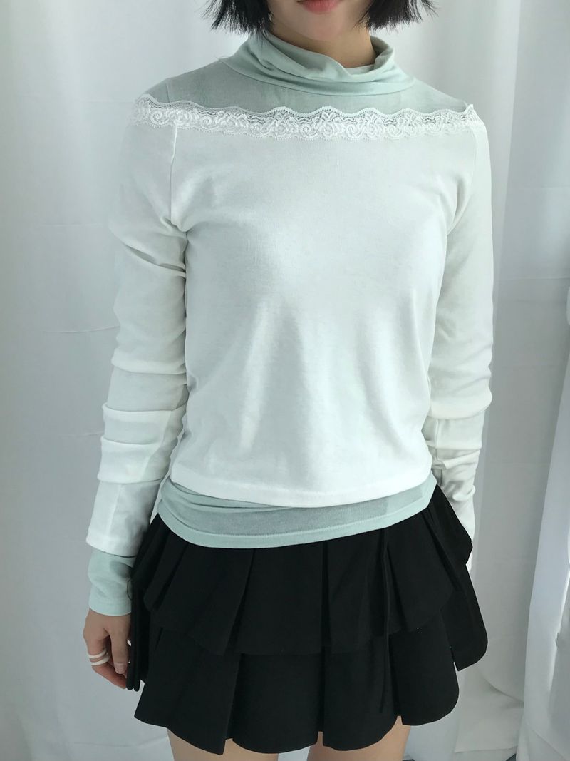 Feminine Flat Neck Long T-Shirt