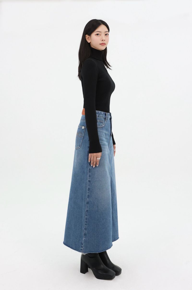DENIM MAXI SKIRT_BLUE code 26021