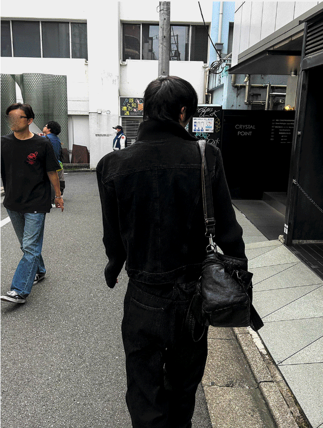 Black denim knit jacket