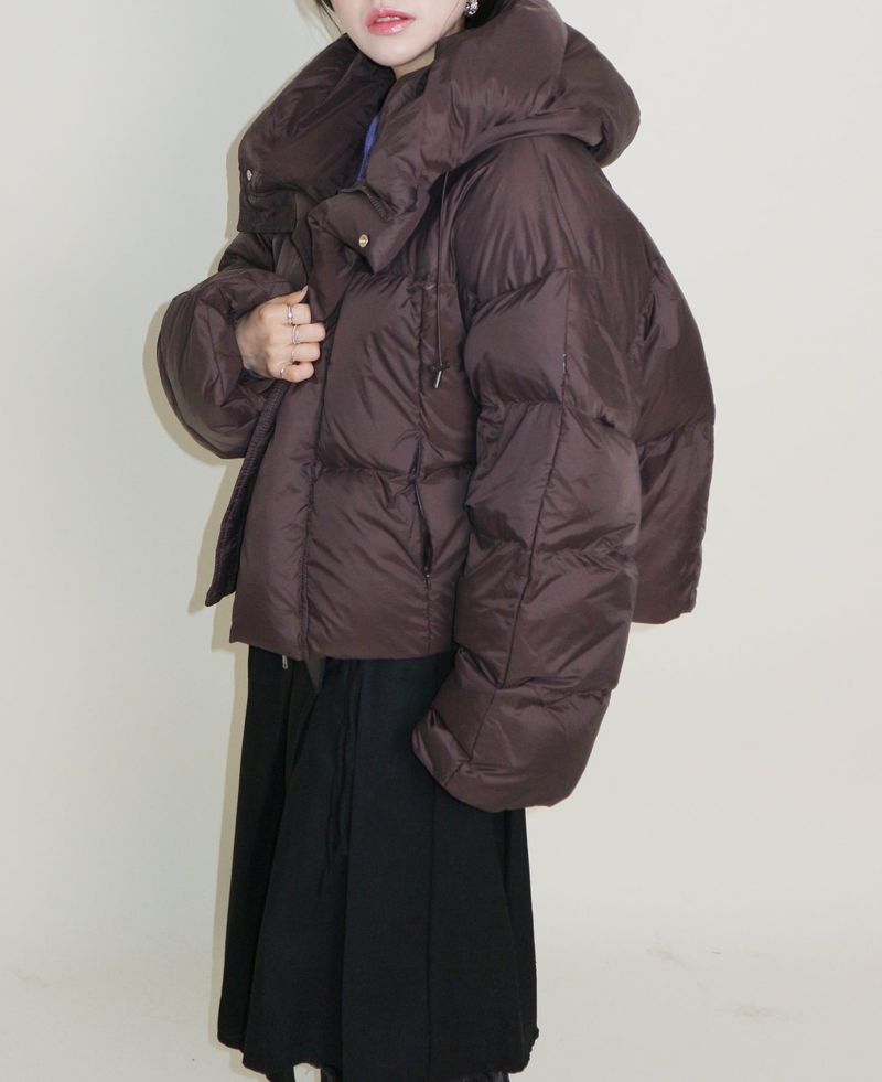 Out String Winter High-Neck Duck-Down Padded Jacket (Light Padded)