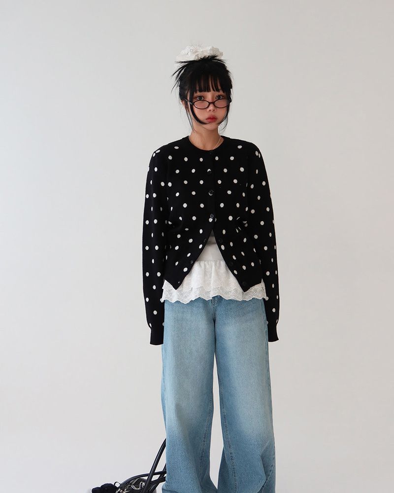 Dot dot basic cardigan