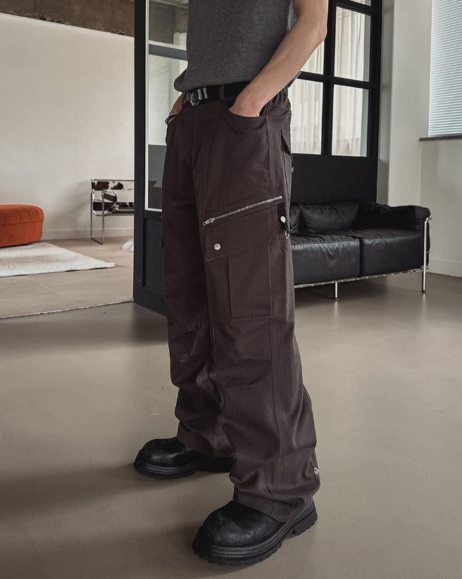 Jade Zipper Pocket Cargo Pants
