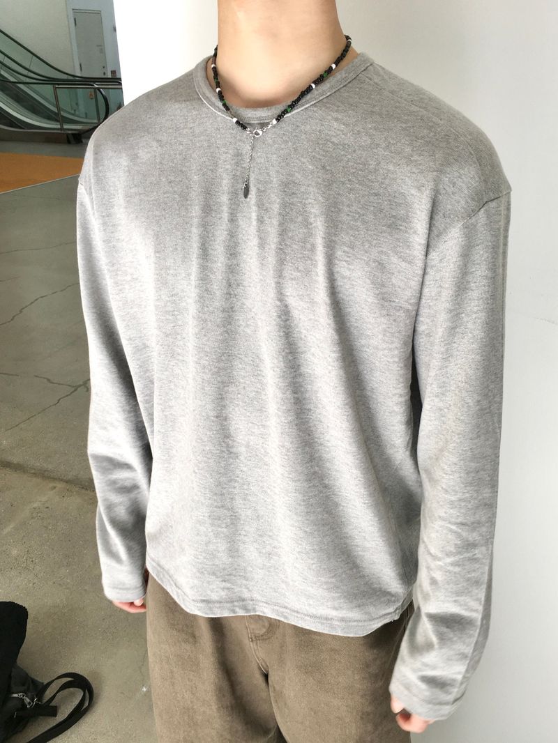 DISCERNMENT（ディサーンメント）の「Checker Basic Crop Cut-Out Long Sleeve 3C（Tops）」