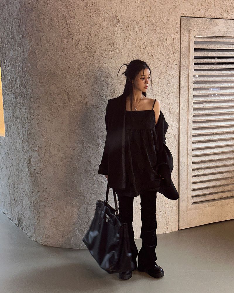 Boxy Oversized Fit Quilted Wool Jacket