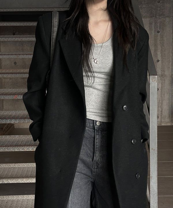 [Wool 50] Max hidden wool long coat(3color)