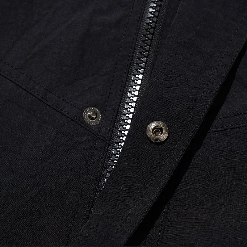 RIPSTOP 2WAY ZIP-UP JACKET [BLACK]