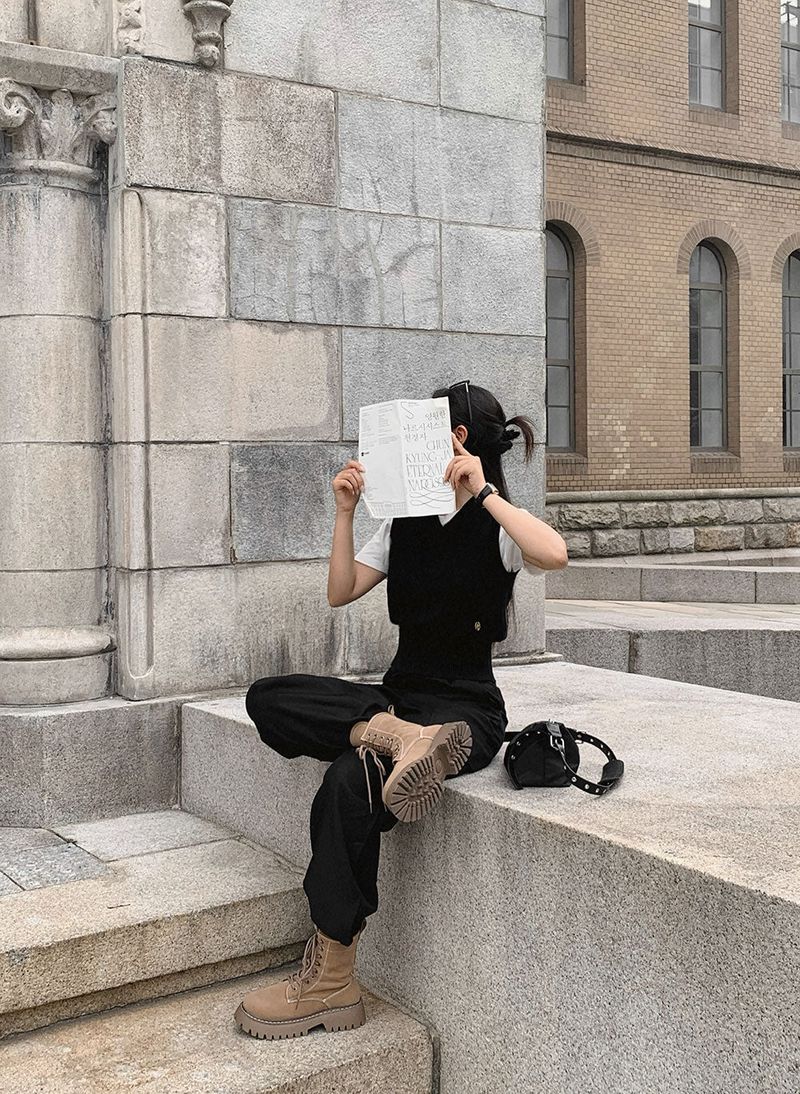 [Bellide made] Old money V-neck knit vest