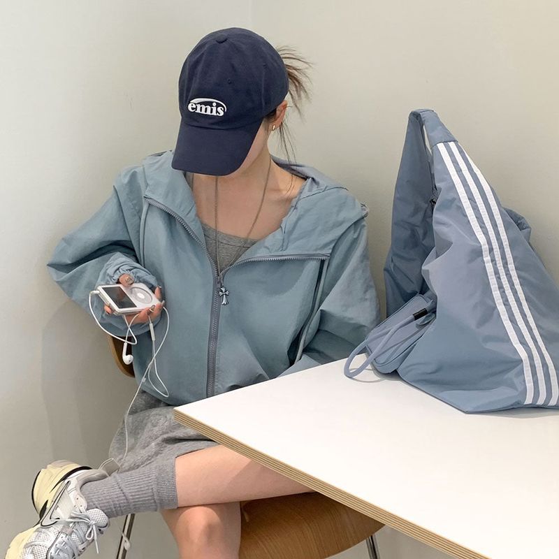 [BELLIDE MADE] Antler, high-neck crop windbreaker