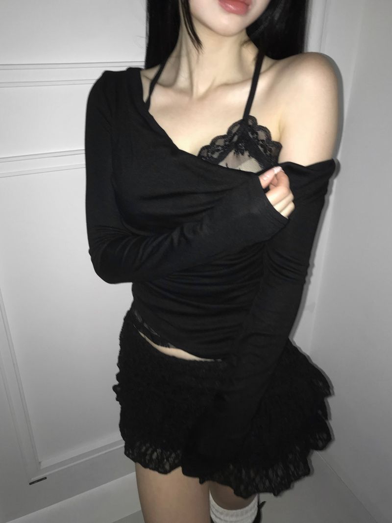 dear lace wrap top (2 color)