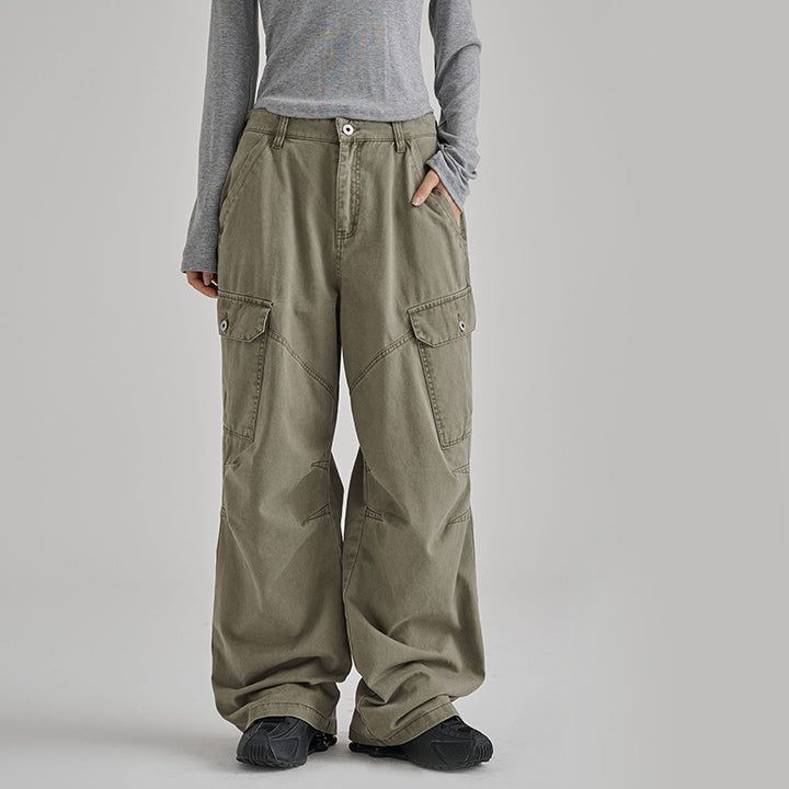 blitti（ブリッティ）の「[Jerind] Pigment-Washed Panel Cargo Wide-Leg Pants (3 Colors)（Pants）」