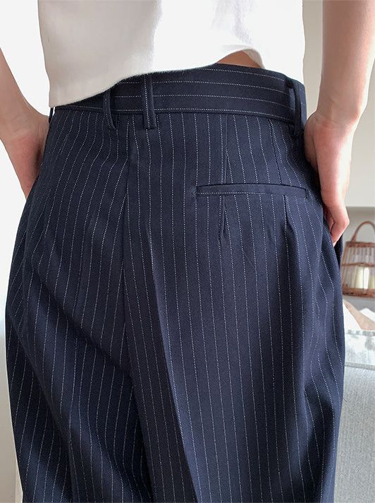 PAPERMOON PIN STRIPE PLEATE TROUSER