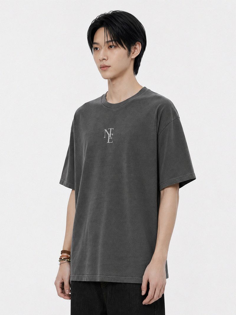 NTE monogram pigment-dyed short-sleeve t-shirt (3color)