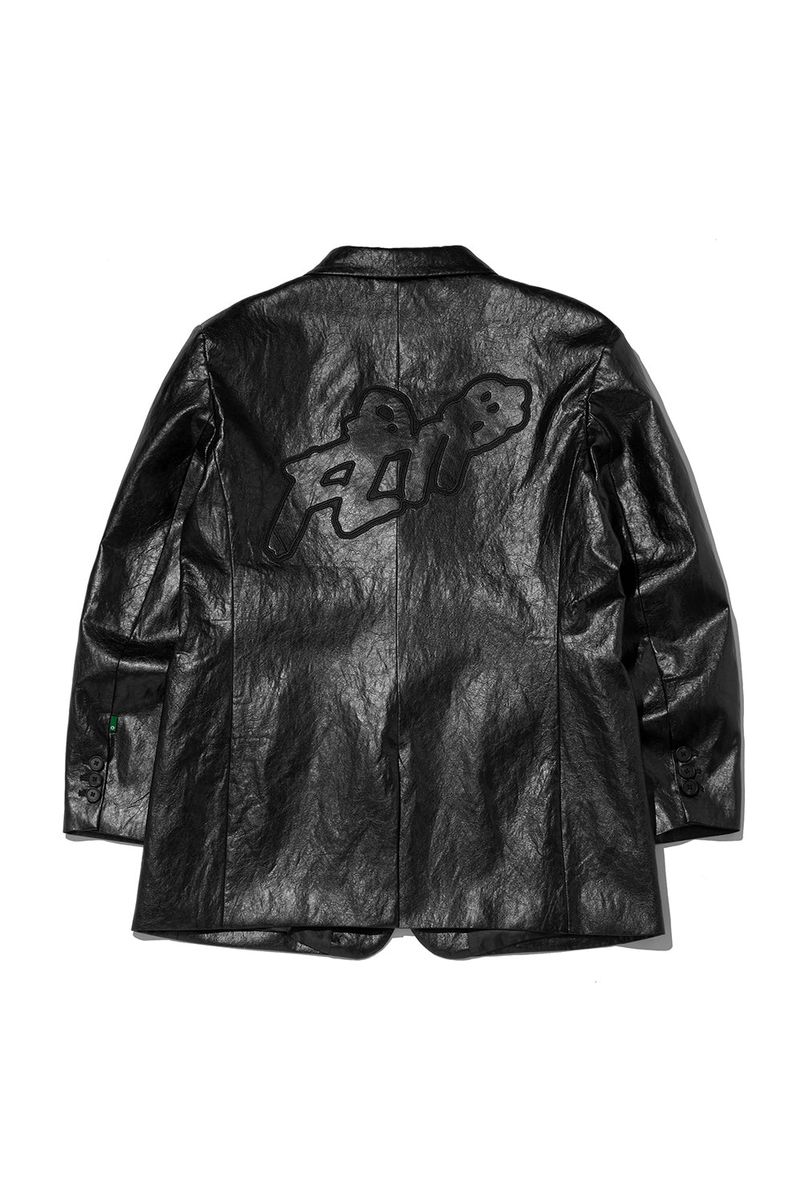 FLIP Crack Leather Blazer_Black