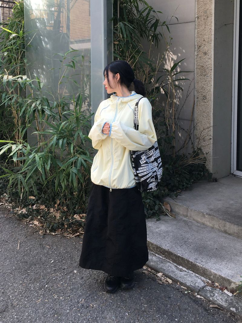 Windy Nylon Banding Long Skirt (3c)