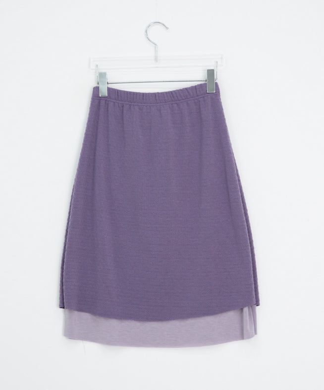 Haya Embossed Floral Layered Banding Midi Skirt
