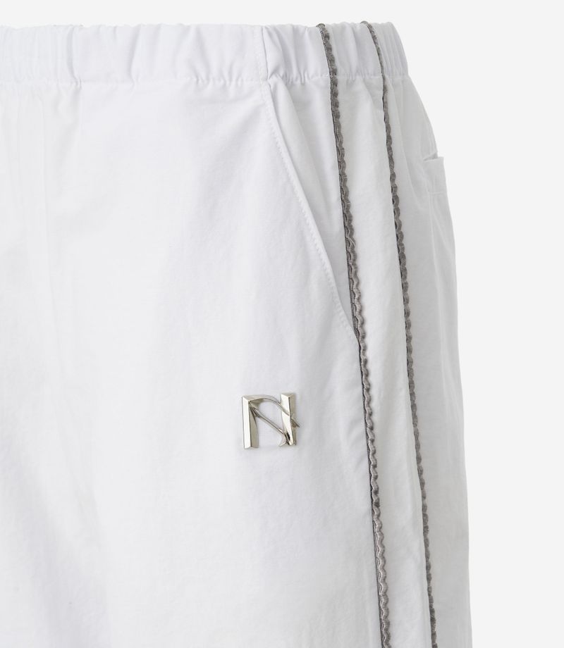 Newalrin emblem nylon wide Pants