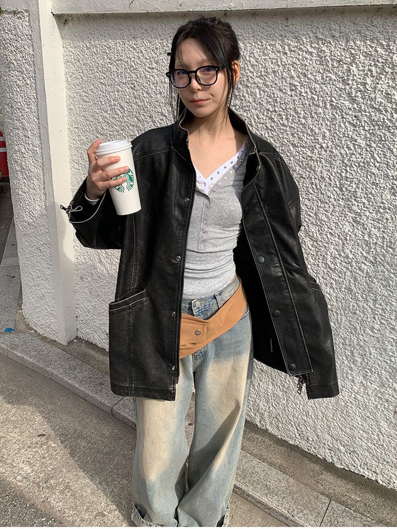 KEYRING WASHED WIDE JEANS