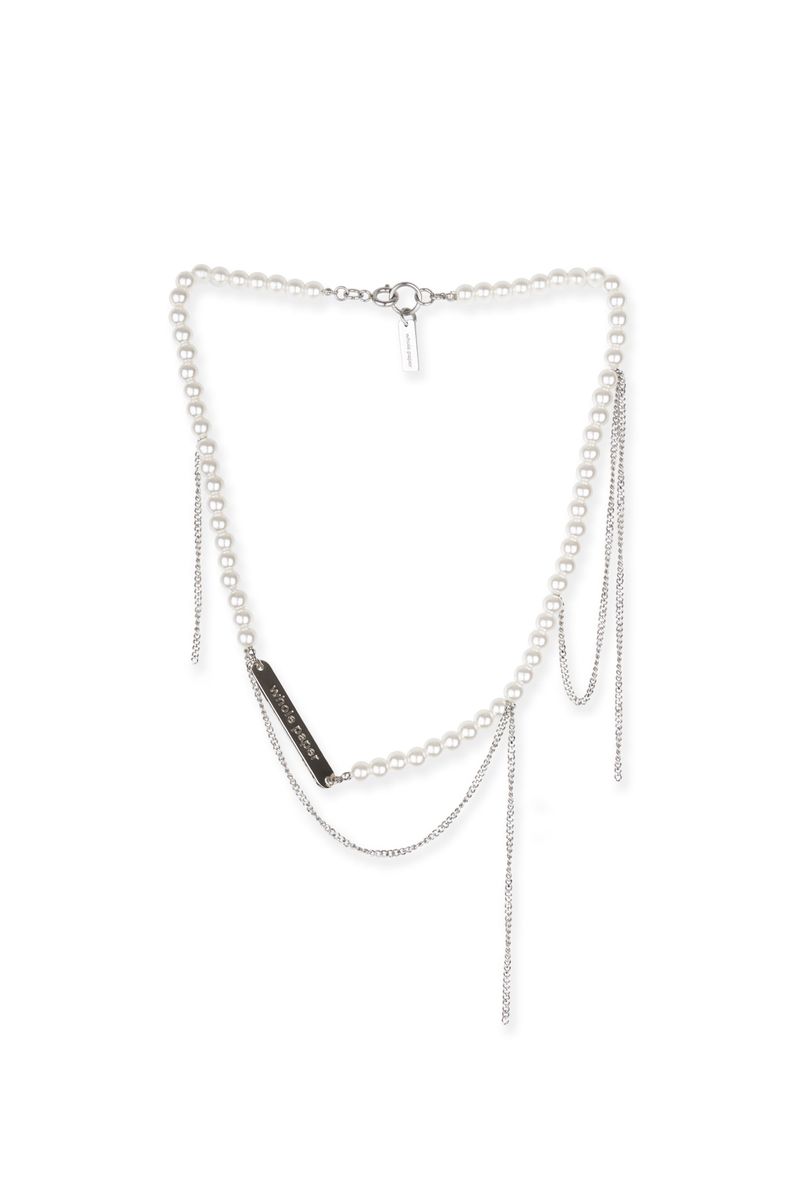 PEARL & CUT-OUT CHAIN NECKLACE		