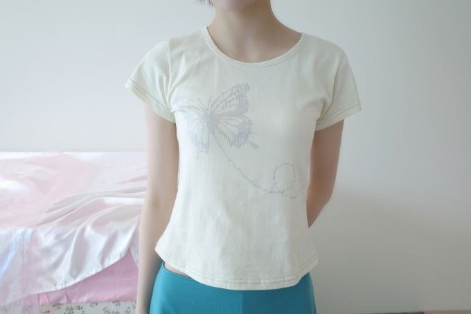 myorang（ミョラン）の「バタフライピクセルTシャツ（4color）（Tops）」