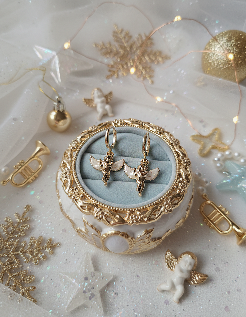 [MEOVV Sooin Earrings] Baby Angel Huggies Earrings - Gold Color