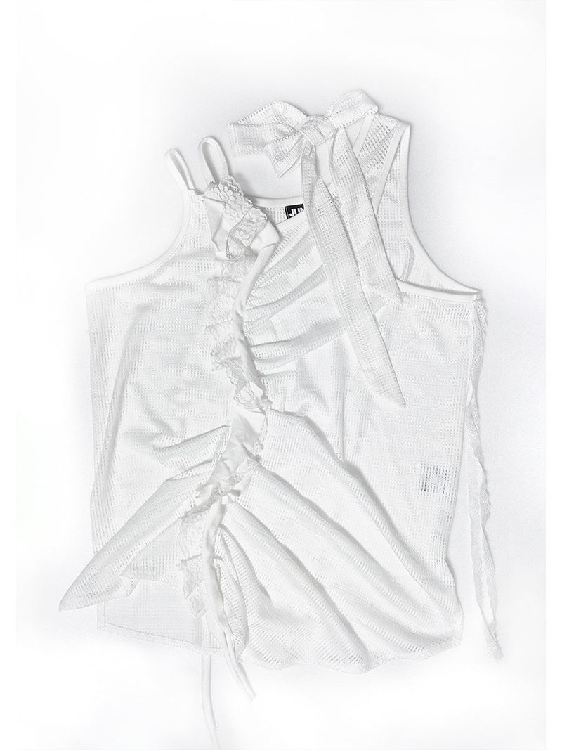  MASH FLOWING SLEEVELESS . WHITE
