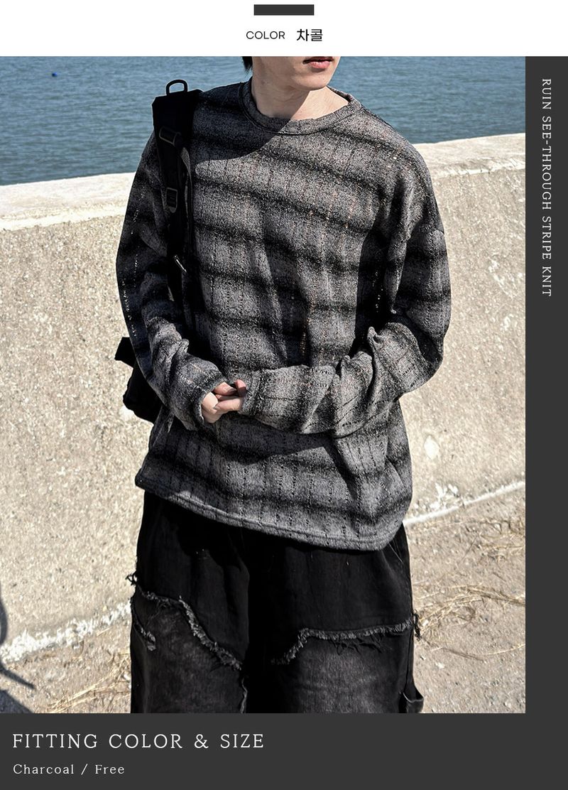 Ruin See-Through Stripe Knit
