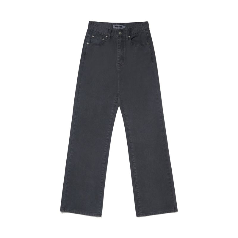 BASIC STRAIGHT COLOR COTTON PANTS [GRAY]