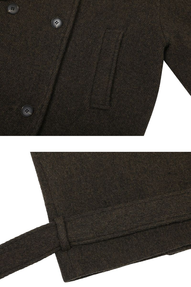 AMBER BELTED DOUBLE COAT brown