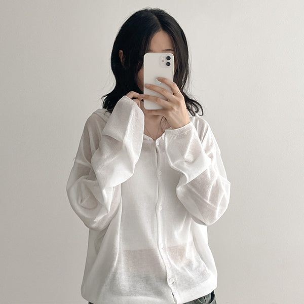 Summer Hood Button Cardigan (4 colors) #Mintcore