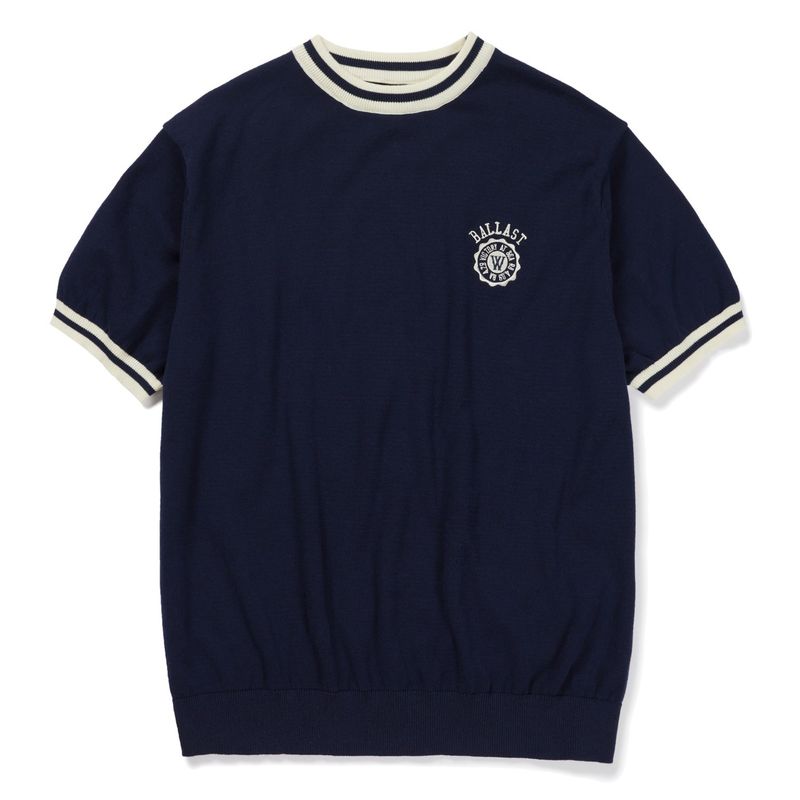 ballast athletic ringer knit sweat navy