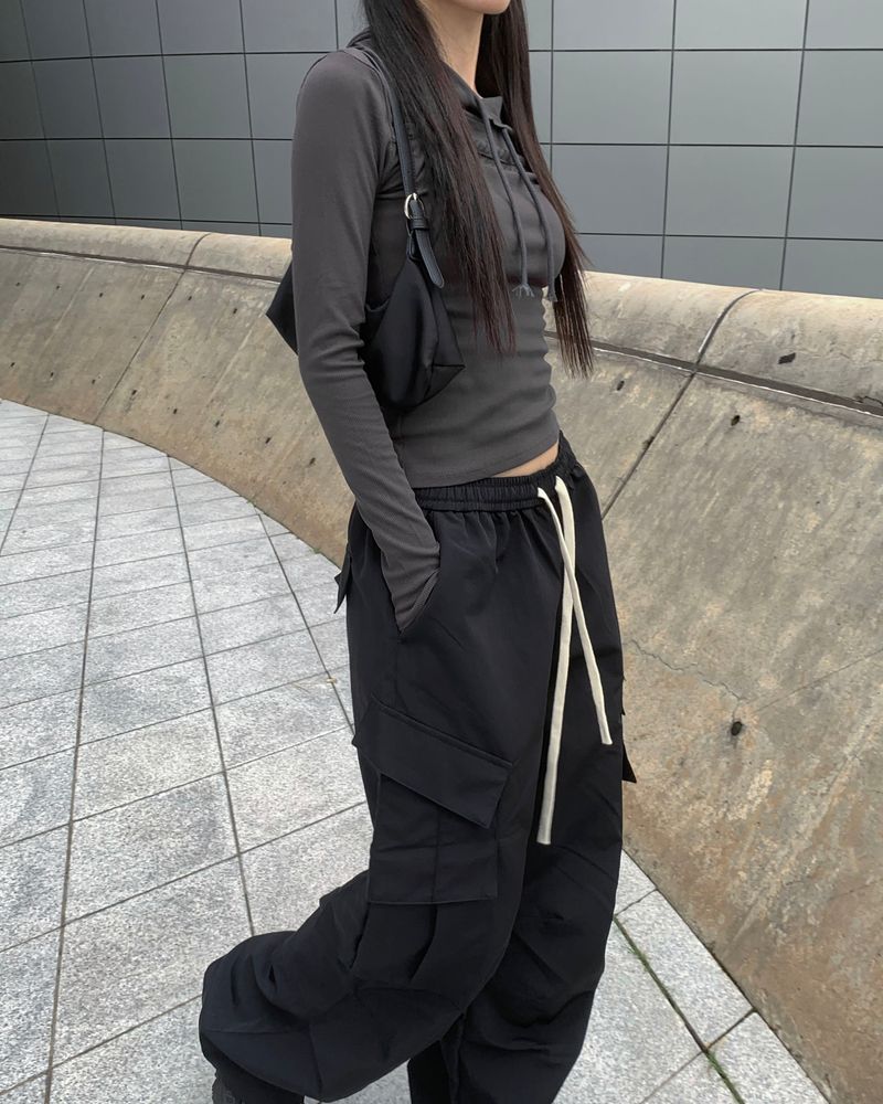 Nylon parachute pants