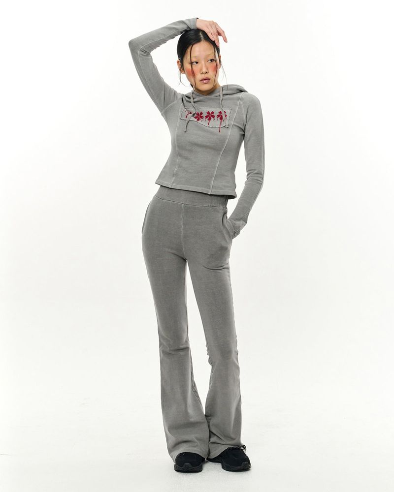 Patch Slim Lounge Pants _ Light Grey