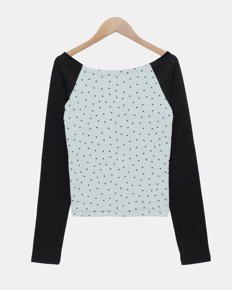 Keon Off-Shoulder Peach Fleece Star T-Shirt