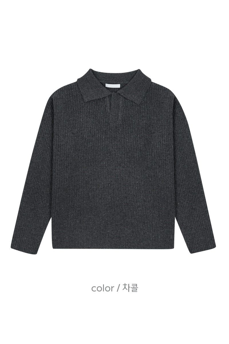 Open collar hachi knit