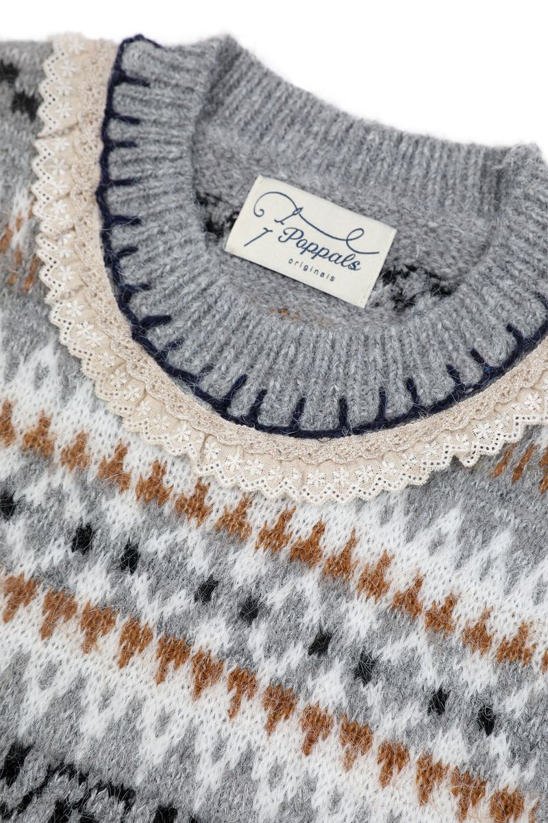 Argyle Lace Vest [Gray]