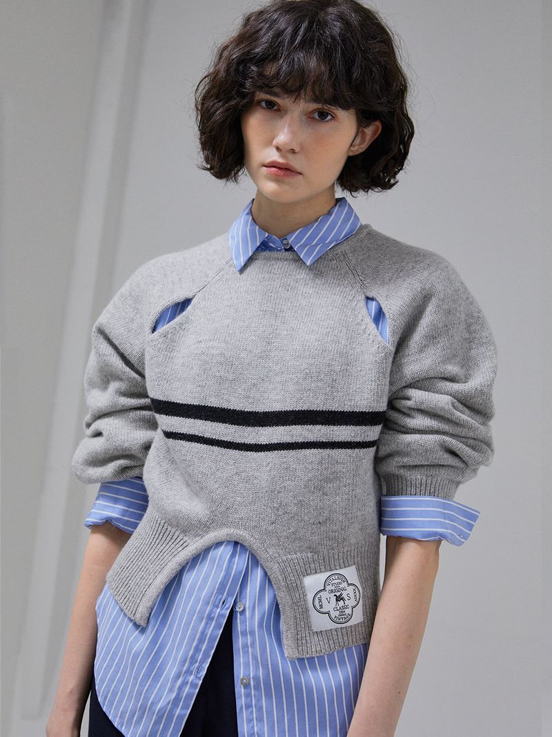 VITALSIGN（バイタルサイン）の「[LINE] Cut Out Line Knit Pullover (2colors)（Tops）」