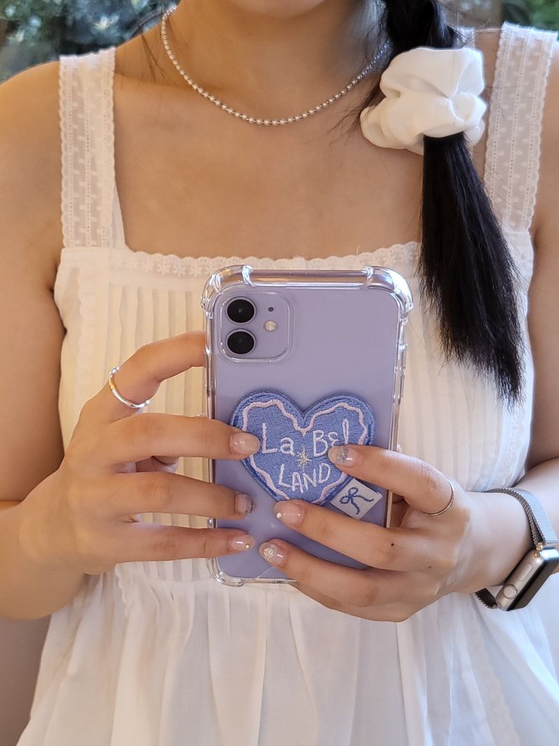 HEART LABEL PHONECASE (BLUE)