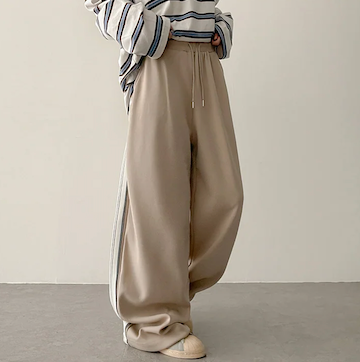 Enz Side Track Line Wide Pants