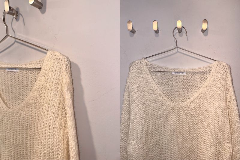 Garden loose V neck knit *Ivory