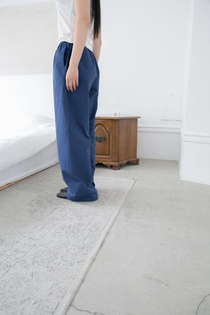 blue cotton banding pants(2colors)