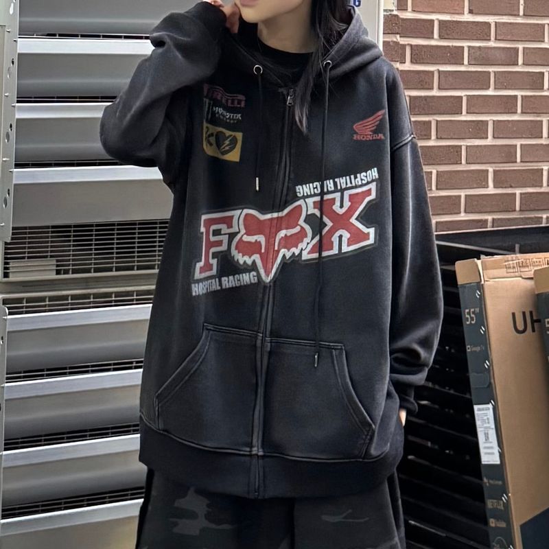 PEARCLAN(ペアクラン)の「washed racing zip-up hoodie(Tops)」