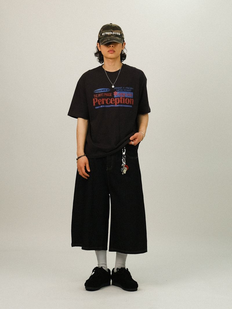 TE SELVAGE WIDE BERMUDA DENIM