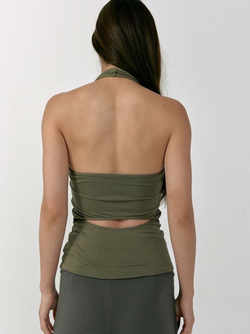 Urban Halterneck Tank Top (Olive)